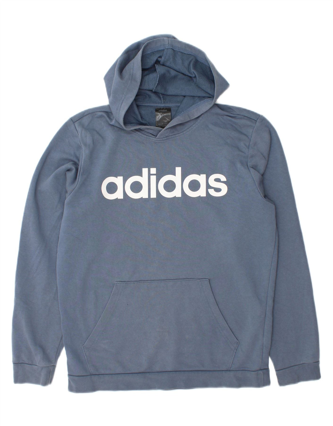 ADIDAS Mens Graphic Hoodie Jumper Medium Blue Cotton Vintage Adidas and Second-Hand Adidas from Messina Hembry 