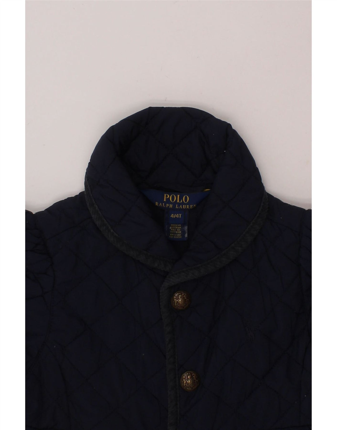 POLO RALPH LAUREN Girls Quilted Jacket 3-4 Years Navy Blue Polyester Vintage Polo Ralph Lauren and Second-Hand Polo Ralph Lauren from Messina Hembry 