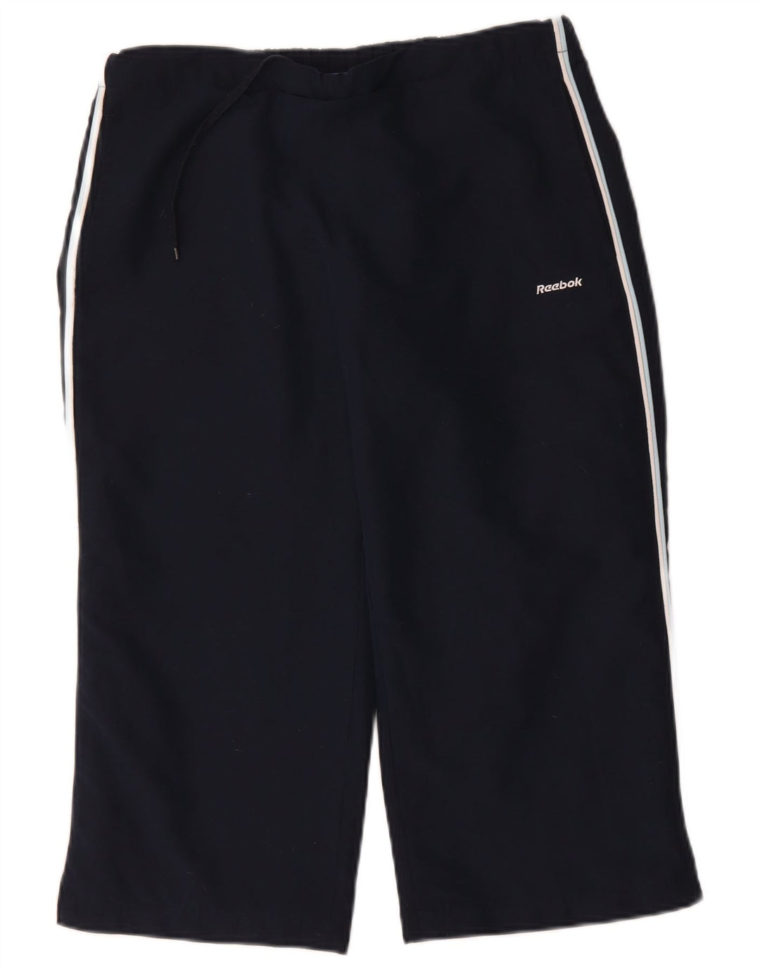 Женские спортивные брюки-капри Reebok UK 12, средний темно-синий, полиэстер