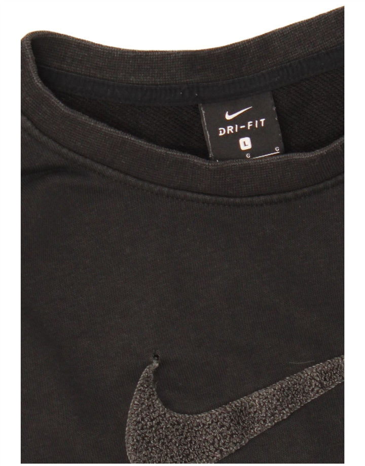 Женский укороченный свитшот большого размера с графикой Nike UK 16, большой черный