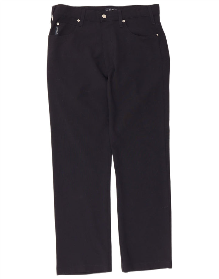 Мужские прямые повседневные брюки Armani W32 L29 темно-синие из полиэстера