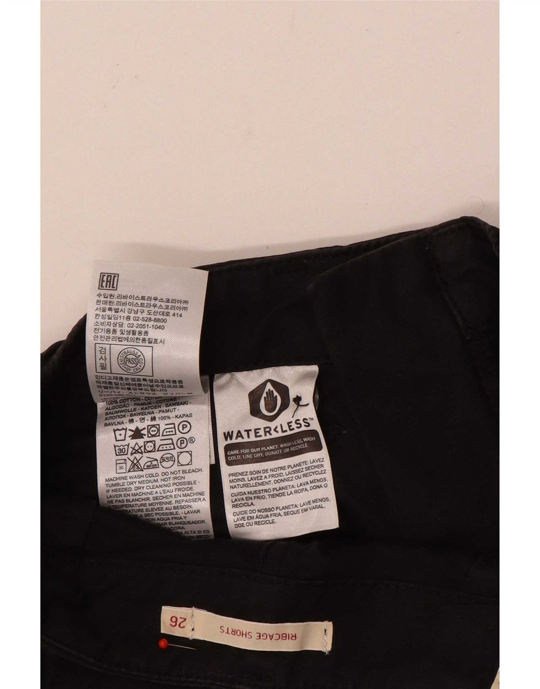Женские шорты чинос Levi's Ribcage W26, маленькие черные, хлопковые