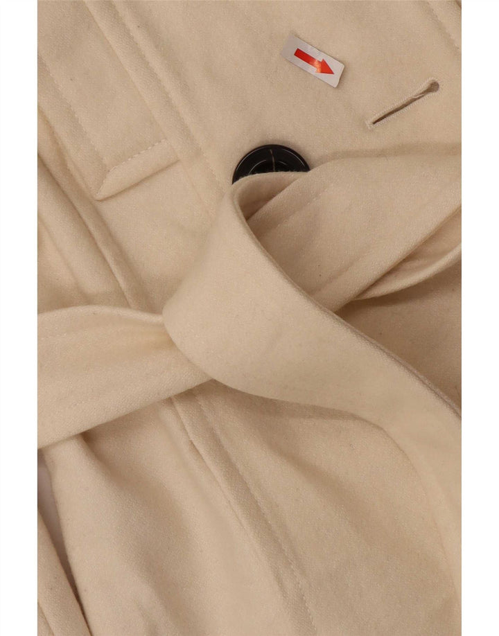 Женское полупальто Zara UK 12, средний цвет, белая шерсть
