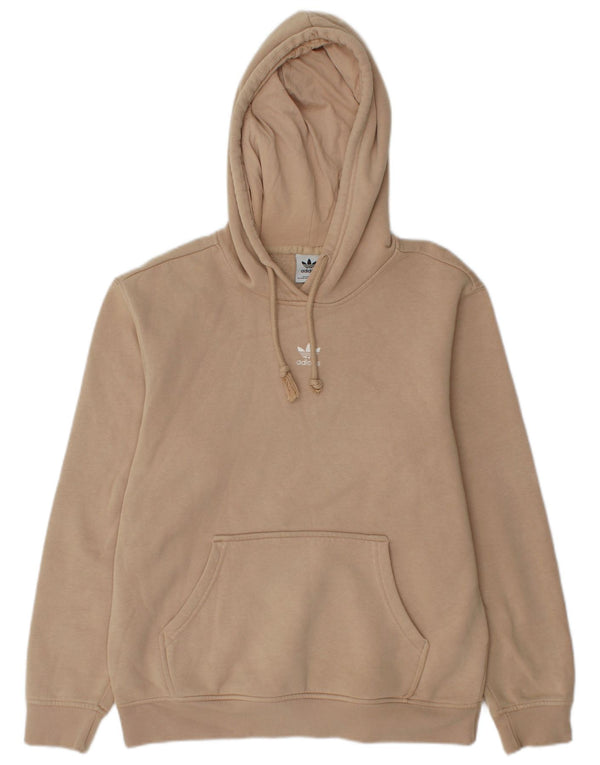 Женский джемпер с капюшоном Adidas Oversized UK 10, маленький, бежевый, хлопок