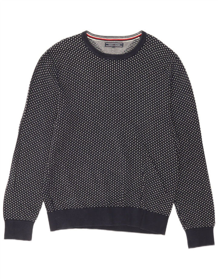 Мужской джемпер с круглым вырезом Tommy Hilfiger, средний темно-синий в пятнистый цвет
