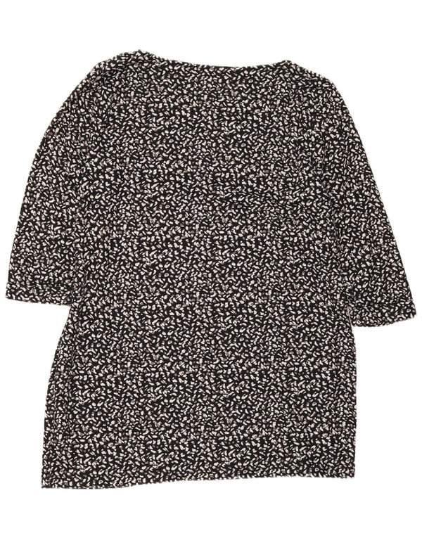 Женская туника с рукавом 3/4 Marks & Spencer, Великобритания, 18 XL, черная с животным принтом