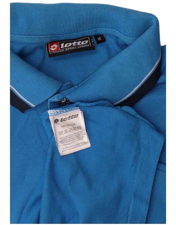 LOTTO Mens Polo Shirt Medium Blue Cotton