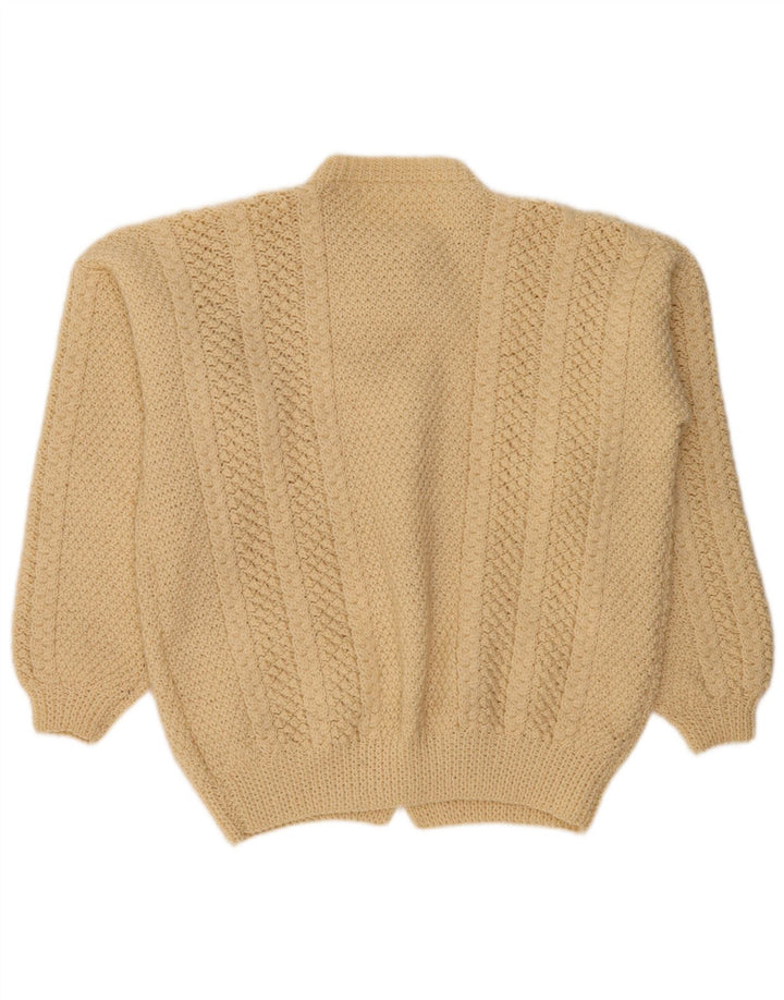 ВИНТАЖНЫЙ женский свитер-кардиган оверсайз UK 18 XL Бежевый