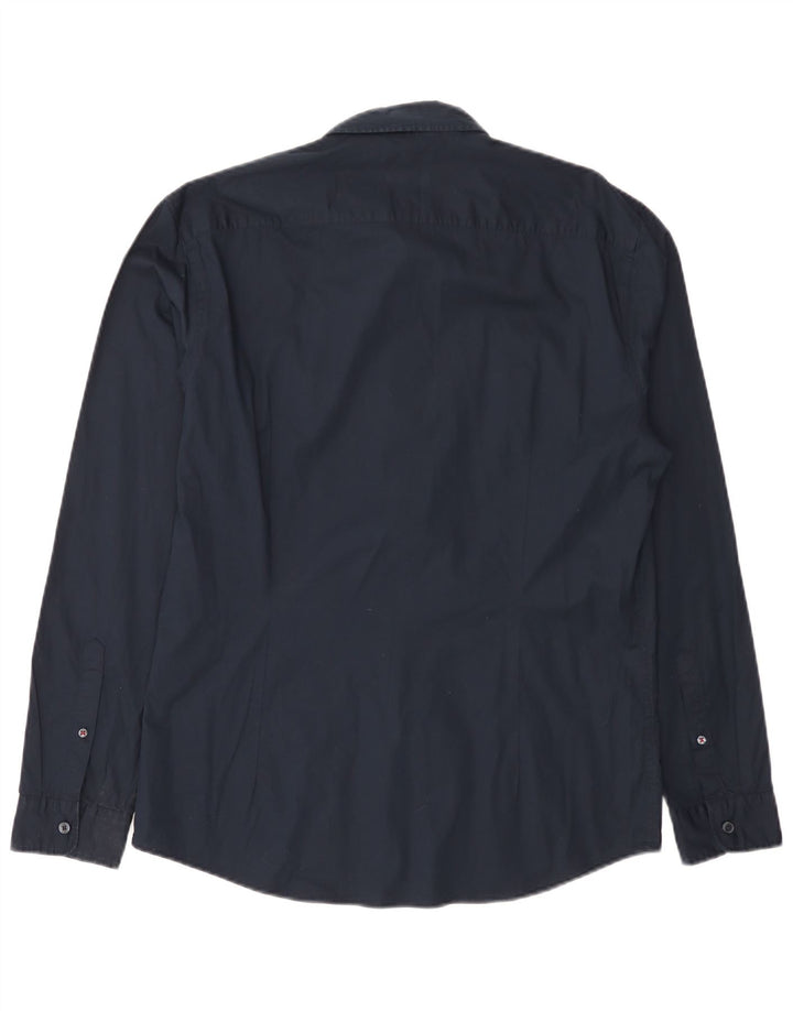 Мужская рубашка приталенного кроя Esprit, большой размер, темно-синий, хлопок