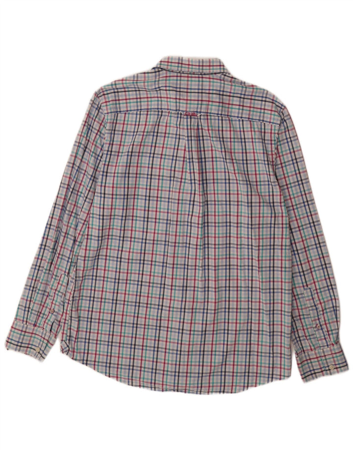 ЭКИПАЖНАЯ ОДЕЖДА Мужская рубашка большого размера из хлопка в синюю клетку