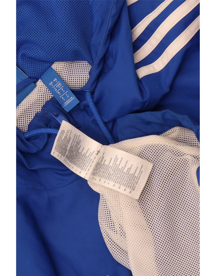 Мужской спортивный костюм Adidas с капюшоном, верхняя куртка, маленький синий полиэстер с цветными блоками