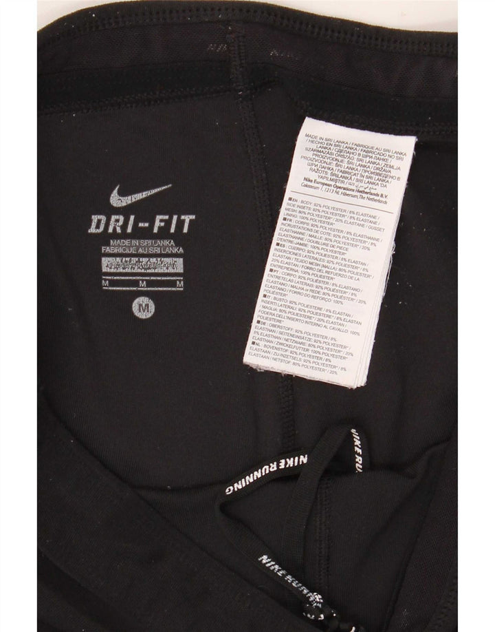Женские леггинсы Nike Dri Fit UK 14, средний черный полиэстер