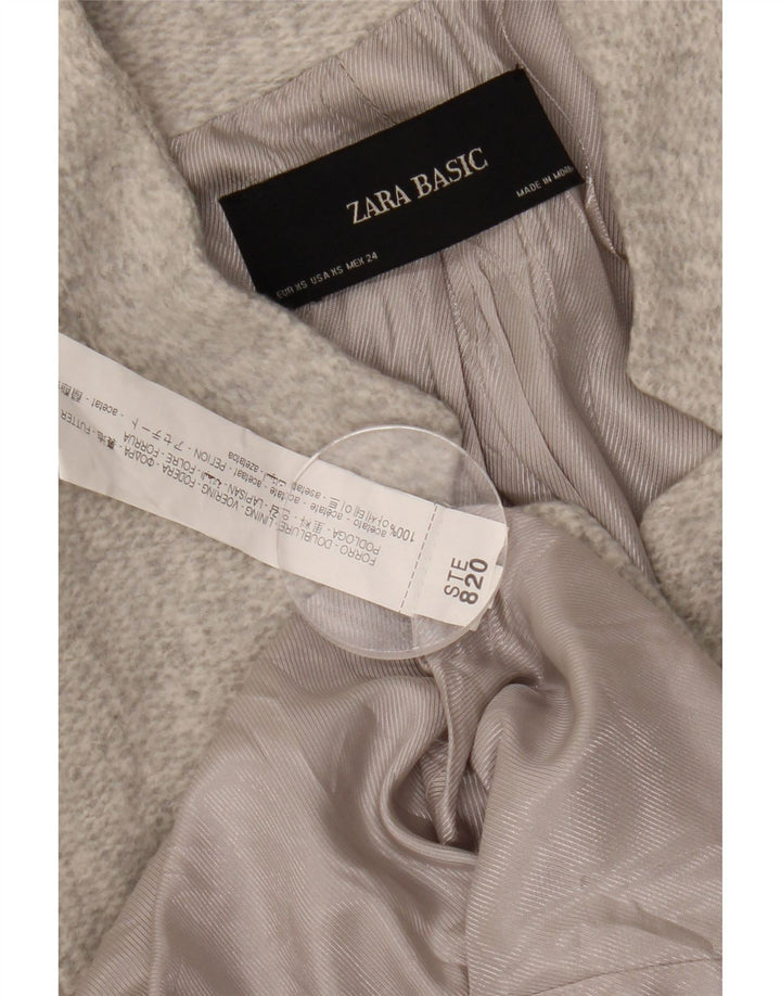 Zara Женское открытое пальто UK 6 XS Серый ацетат