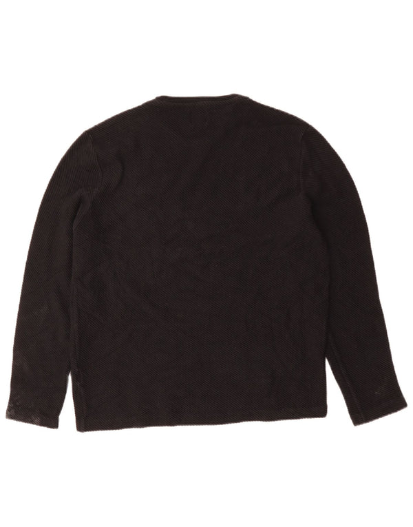 Женский топ ZARA с длинным рукавом UK 14, большой размер, черный хлопок