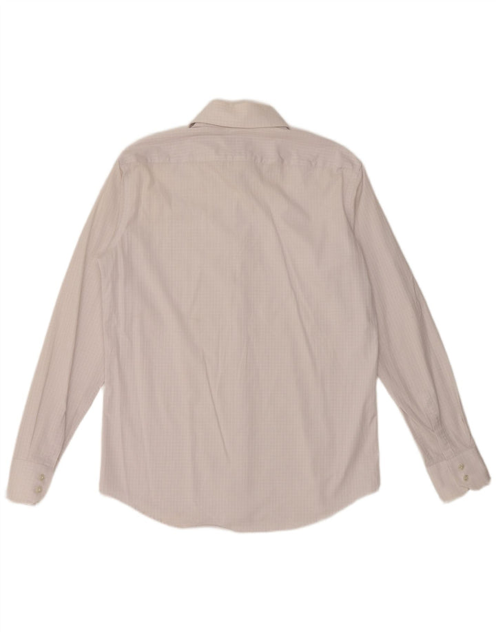 Мужская рубашка стандартного кроя HUGO BOSS, размер 40, 15, 3/4, средняя, белая в клетку