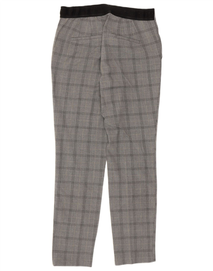 Женские узкие брюки чинос Zara Medium W28 L27, серые, полиэстер в клетку