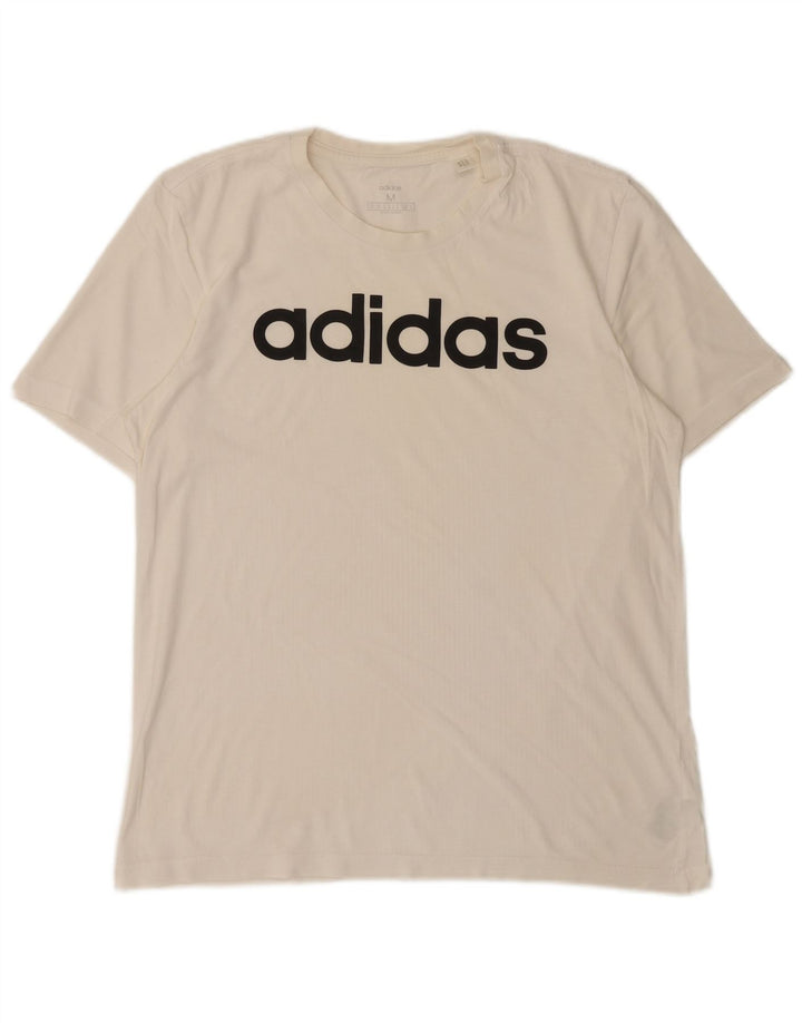 Adidas Мужская футболка с рисунком Топ среднего размера, белый хлопок