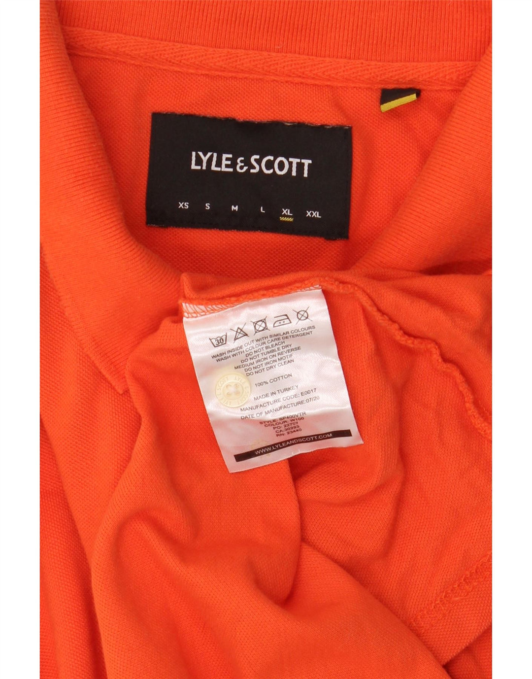 Мужская рубашка-поло Lyle & Scott XL оранжевая, хлопок