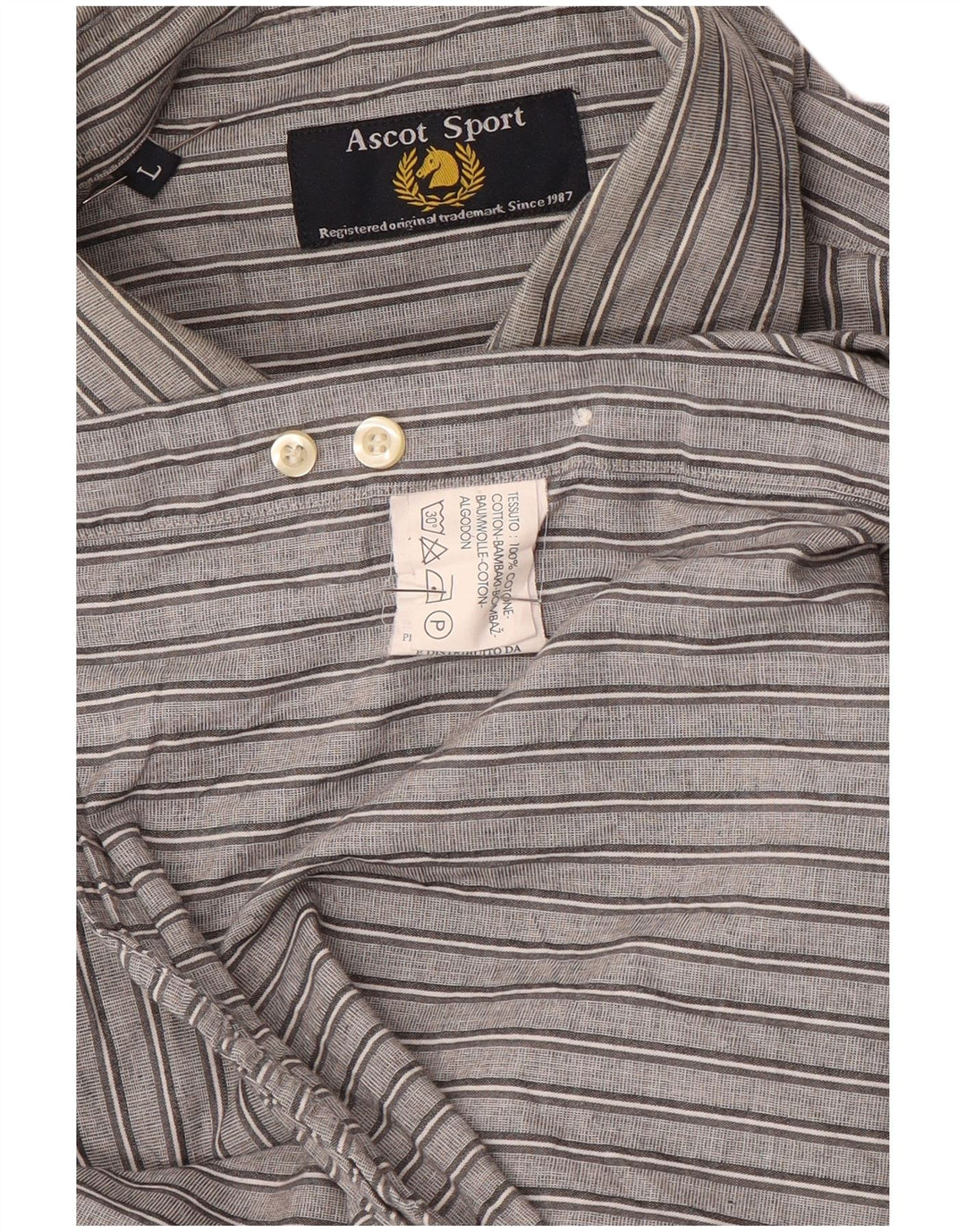 ASCOT SPORTS Мужская рубашка из хлопка в большую серую полоску