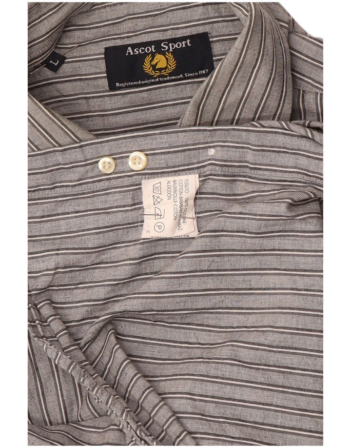 ASCOT SPORTS Мужская рубашка из хлопка в большую серую полоску