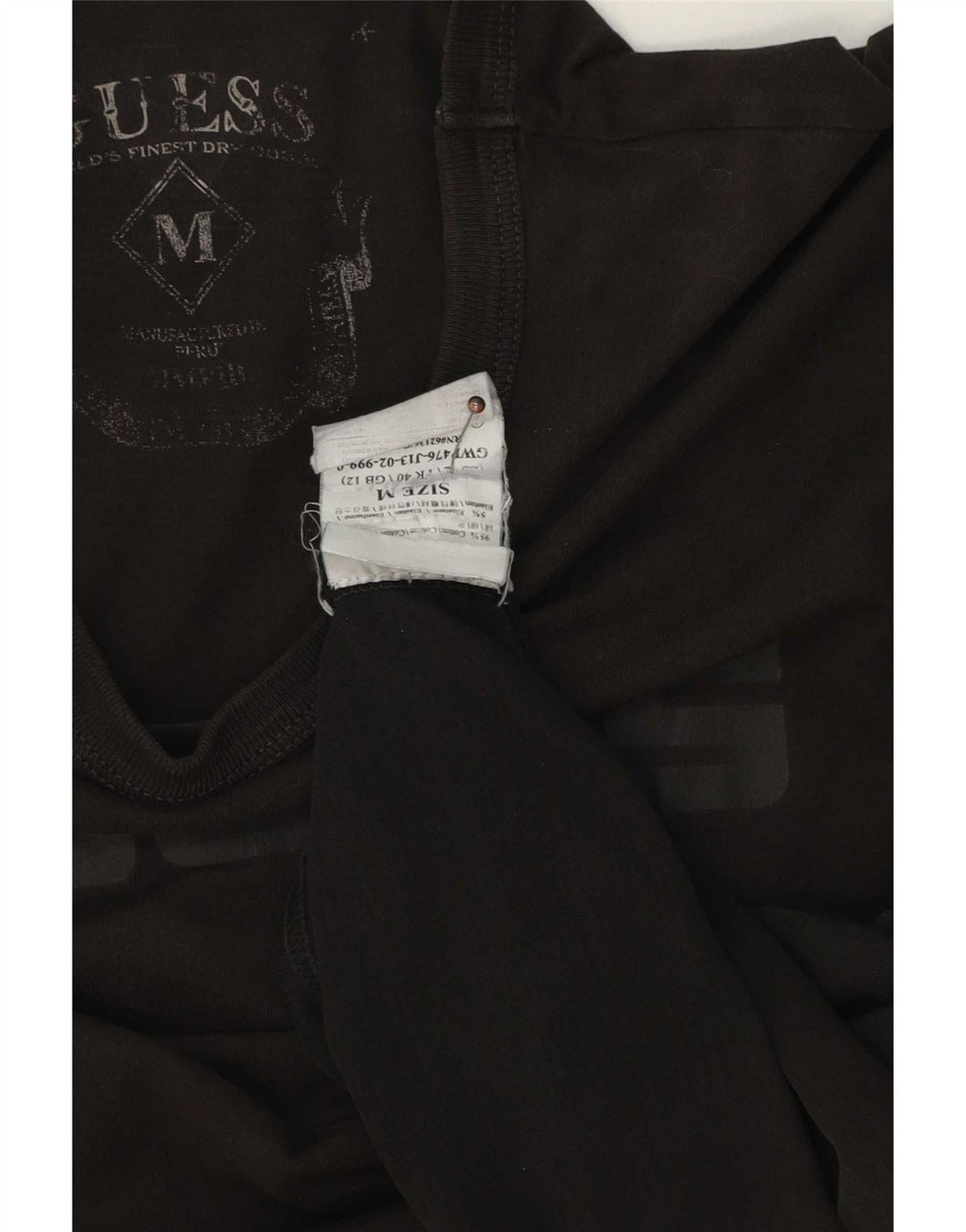 Мужская футболка Guess с графическим рисунком, средний черный хлопок