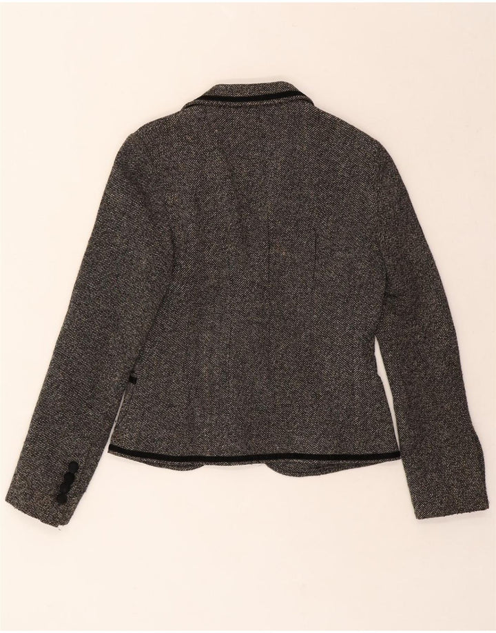 ZARA Womens 1 Button Blazer Jacket UK 12 Medium Grey Rayon Vintage Zara and Second-Hand Zara from Messina Hembry 