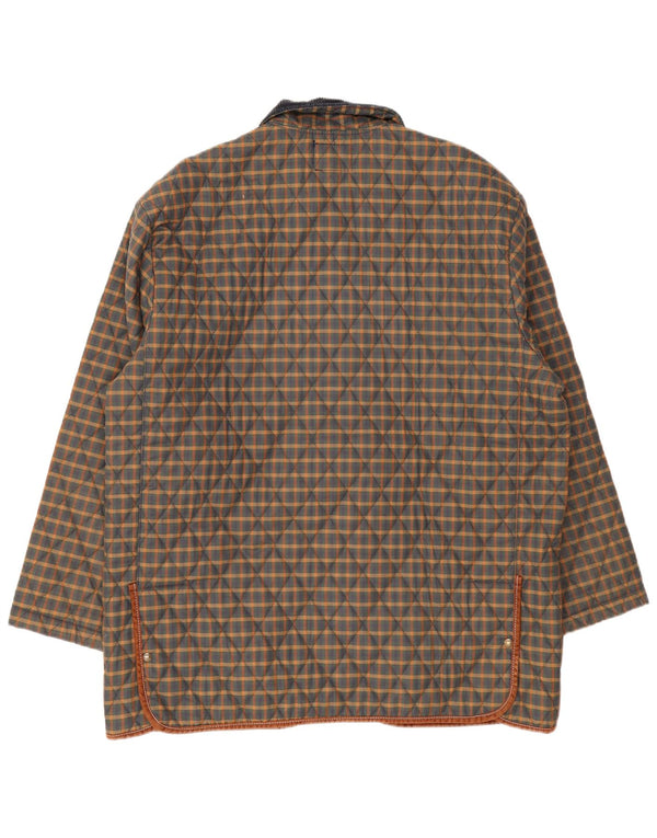 Мужская стеганая куртка Derby Saddlery UK 42 XL, полиэстер в разноцветную клетку