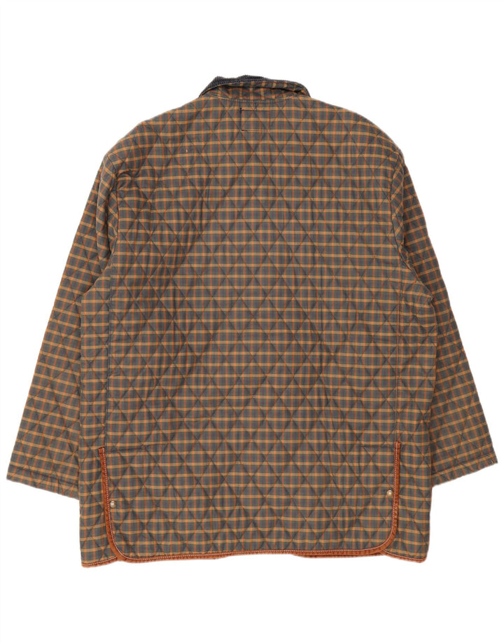 Мужская стеганая куртка Derby Saddlery UK 42 XL, полиэстер в разноцветную клетку
