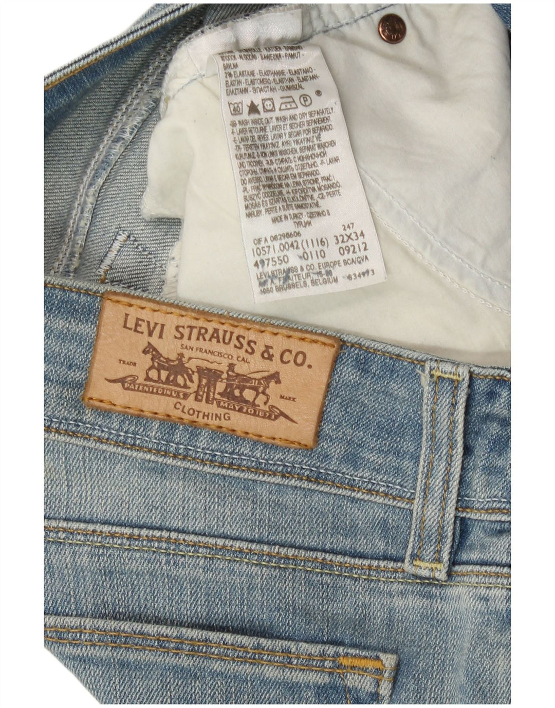 Женские узкие джинсы Levi's 571 W32 L34 синие, хлопок