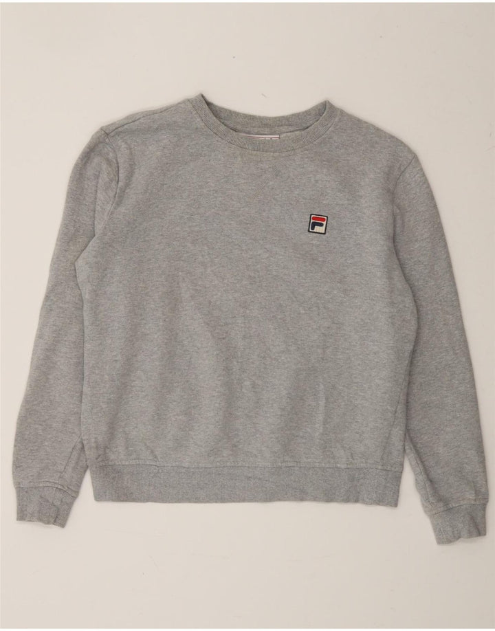 FILA Womens Sweatshirt Jumper Small Grey Cotton Vintage Fila and Second-Hand Fila from Messina Hembry 