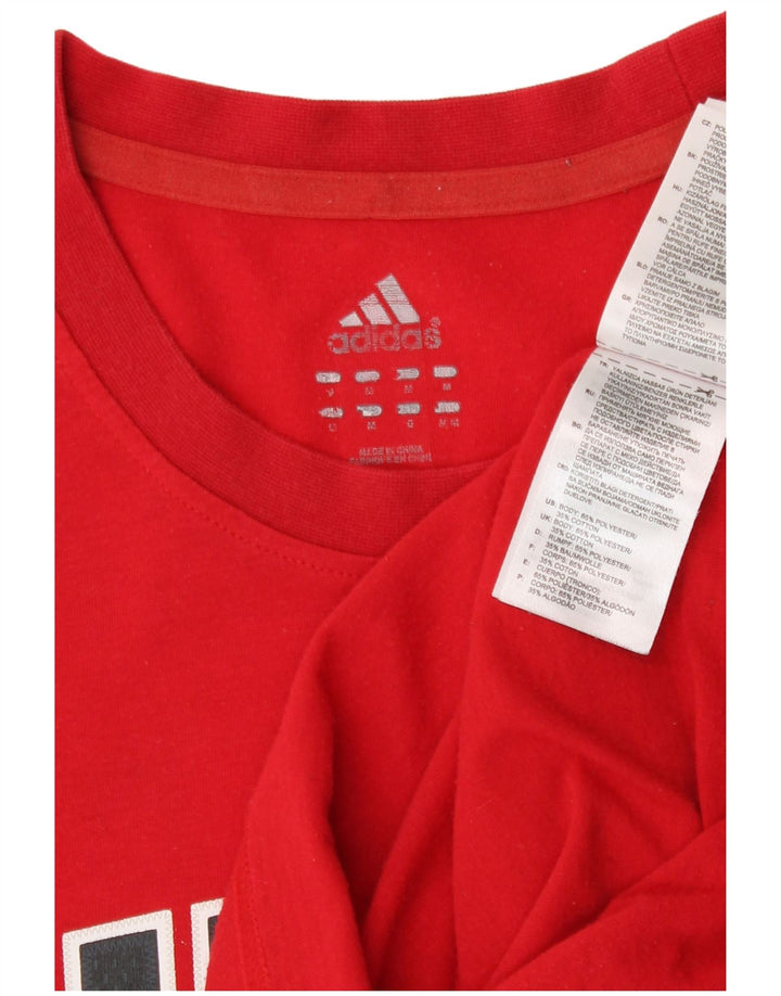 Adidas Mens Bulls Футболка с рисунком Верх среднего красного цвета из полиэстера