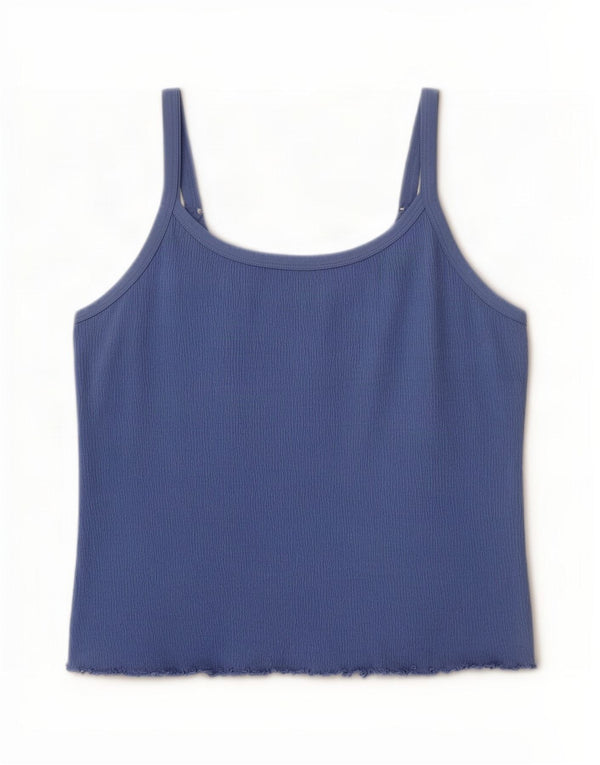 M&Co Womens Cami Top UK 20 2XL Blue Cotton