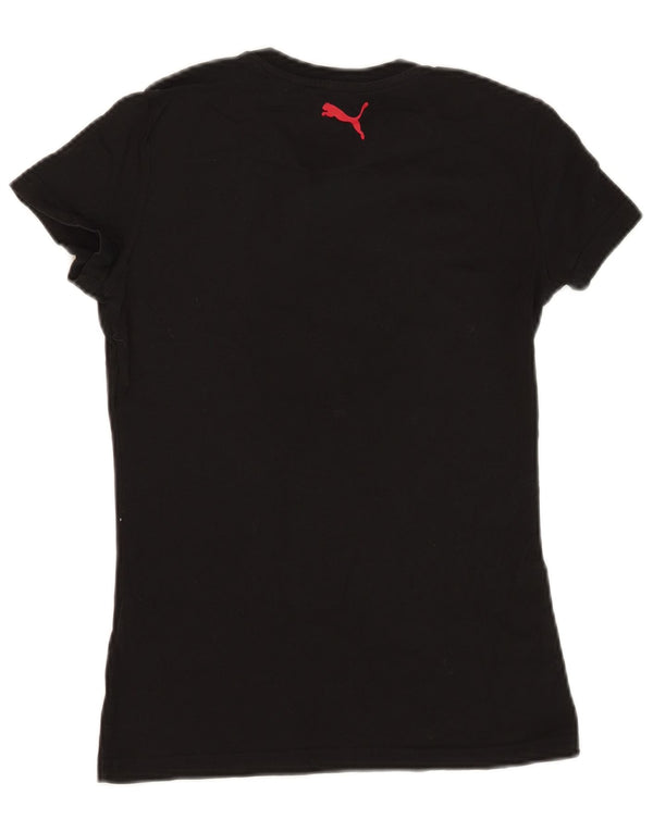 Женская футболка с рисунком PUMA AC Milan Top UK 10, маленькая, черный хлопок