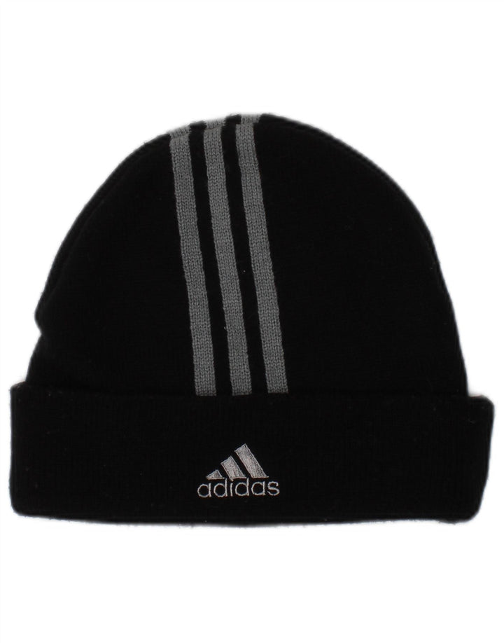 Мужская вязаная шапка-бини Adidas, один размер, черная полосатая полиэстер