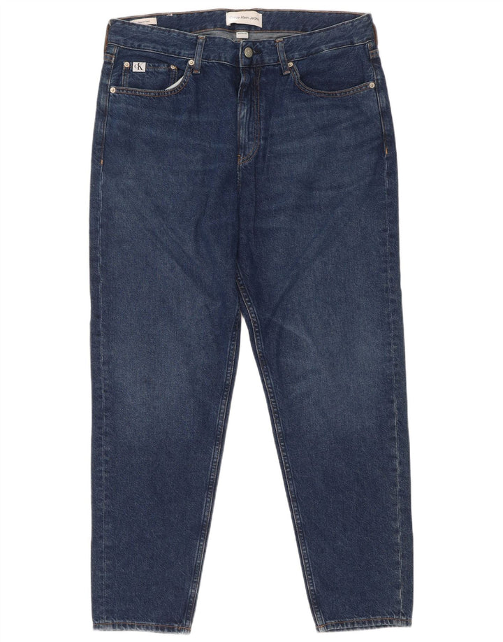 Мужские зауженные джинсы Calvin Klein W33 L30 синие, хлопок