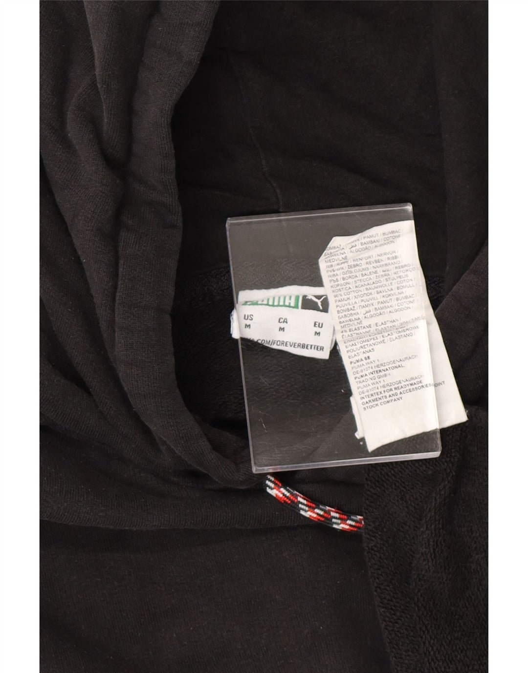 Мужской джемпер с капюшоном PUMA, средний черный, хлопок с цветными блоками