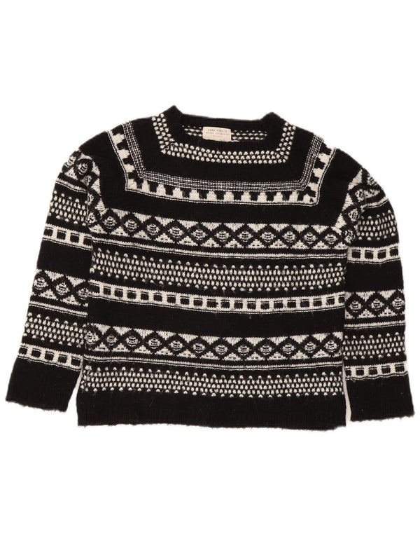 Свитер с вырезом «лодочка» Zara для девочек 11–12 лет, черный Fair Isle