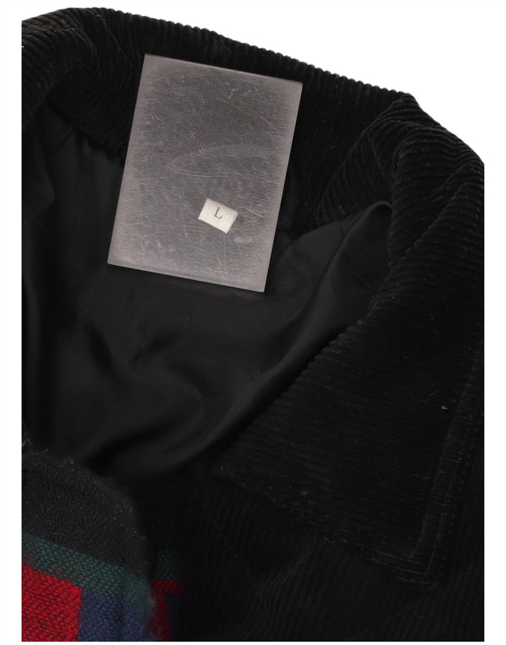 Мужская стеганая куртка VINTAGE UK 40, большая разноцветная с геометрическим узором