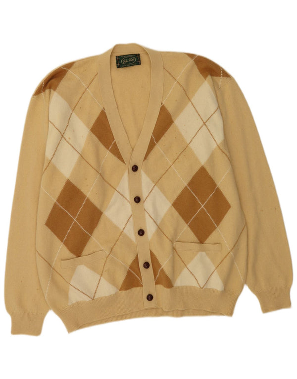 Мужской кардиган Peter Scott UK 44 XL Бежевый Argyle/Diamond Wool