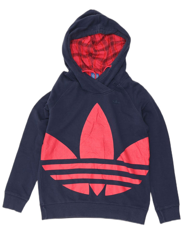 Мужской джемпер с капюшоном Adidas UK 10, маленький, темно-синий, хлопок