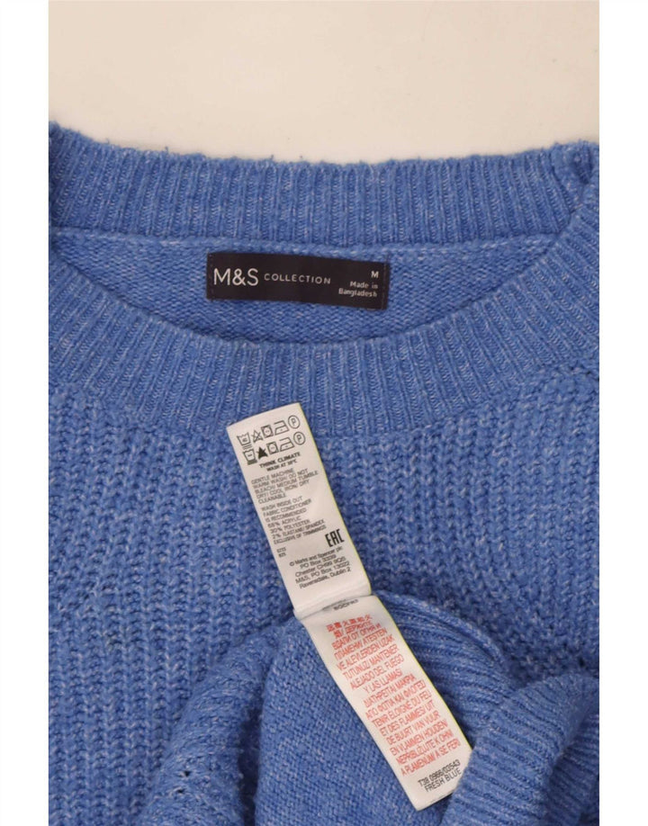 Женский свободный джемпер с круглым вырезом Marks & Spencer, Великобритания 14, средний синий