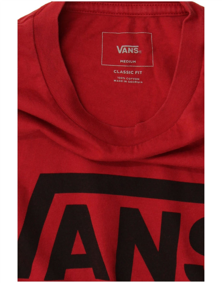 Мужская футболка классического кроя Vans, хлопковый топ среднего красного цвета