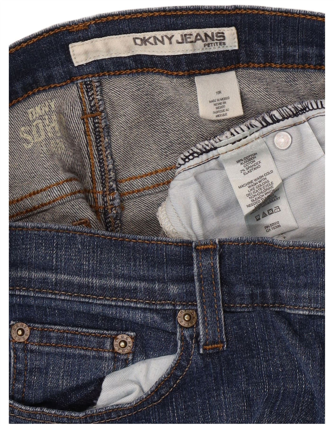 Женские джинсы DKNY Petites Bootcut, размер США 10, большие размеры W30 L26, синий хлопок