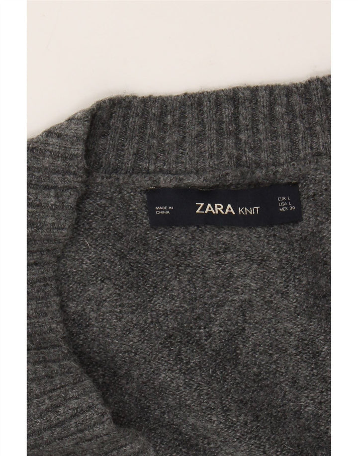 Женский свитер-кардиган оверсайз Zara UK 16, большой серый