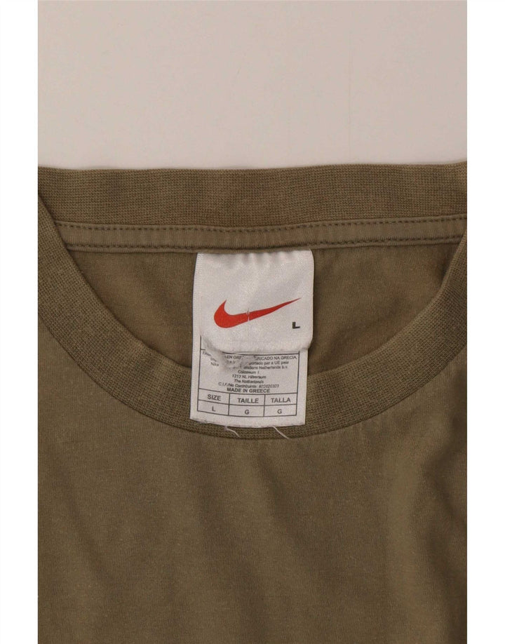 Мужская футболка с рисунком Nike, большой размер, цвет хаки, хлопок