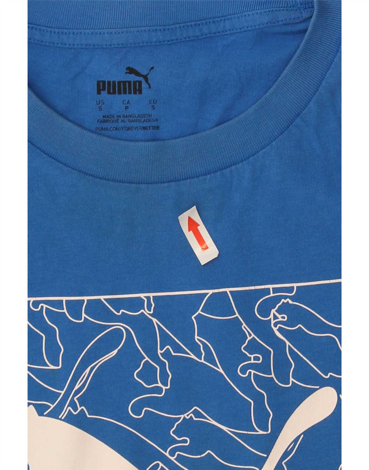 Мужская футболка с рисунком Puma, маленькая синяя