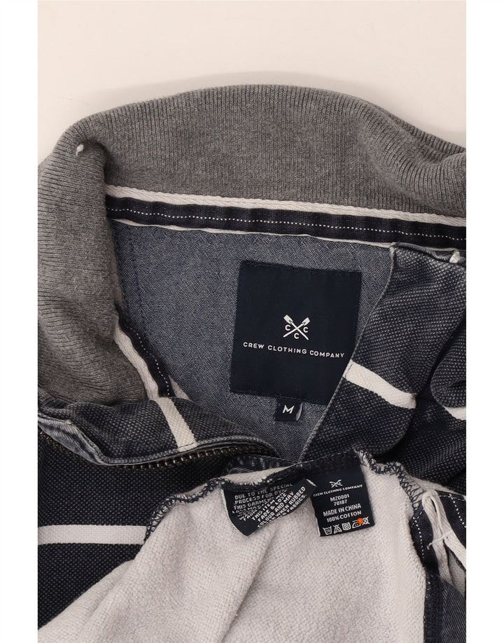 Мужская толстовка с воротником на молнии, джемпер среднего размера, темно-синий в полоску.