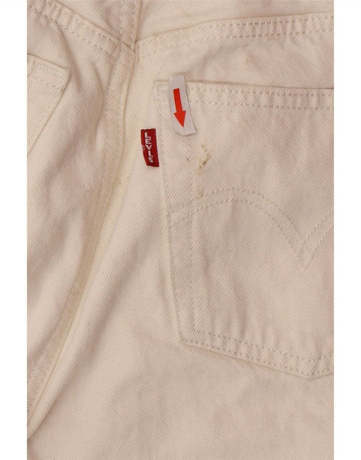 Мужские укороченные прямые джинсы Levi's 501 W26 L26 Off White Cotton