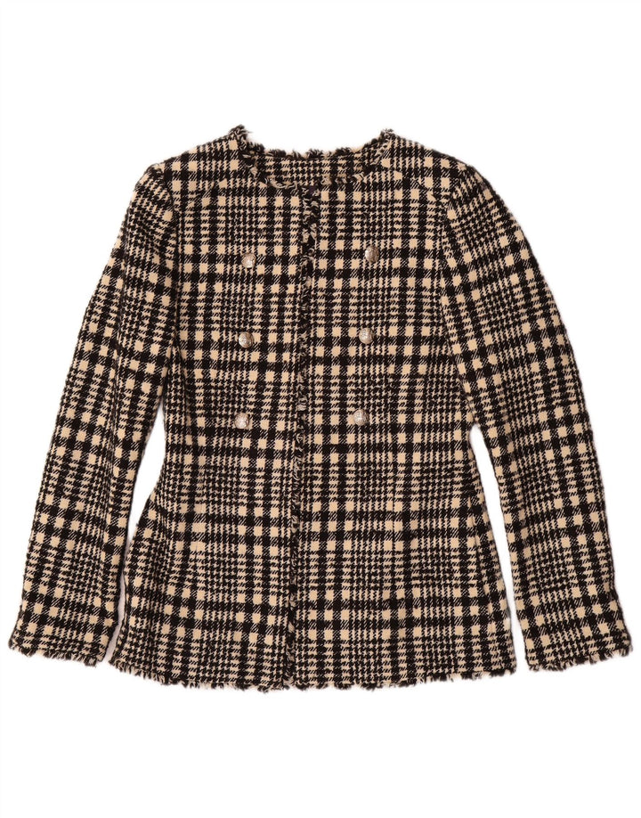 Женский пиджак Marks & Spencer UK 6 XS, черный клетчатый полиэстер