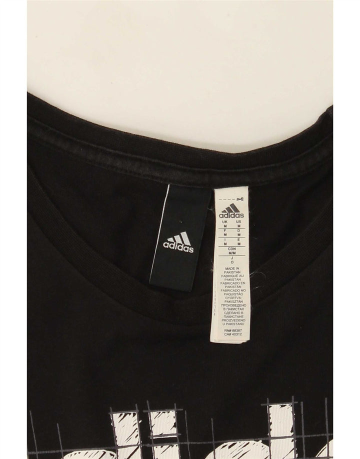 Мужская футболка с рисунком Adidas Top Medium Black Cotton